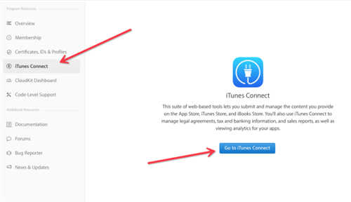 回到Account，点击iTunes Connect